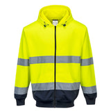Portwest Hi-Vis 2-Tone Zip Front Hoodie B317