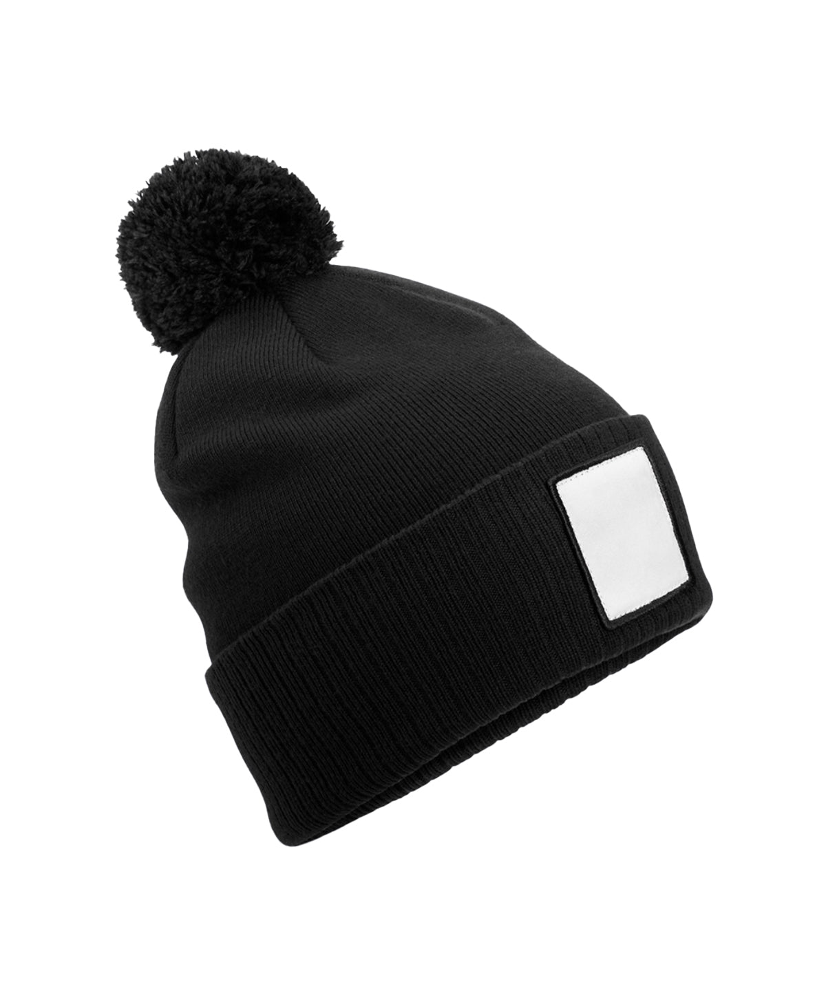Beechfield Appliqué patch pom beanie B338R