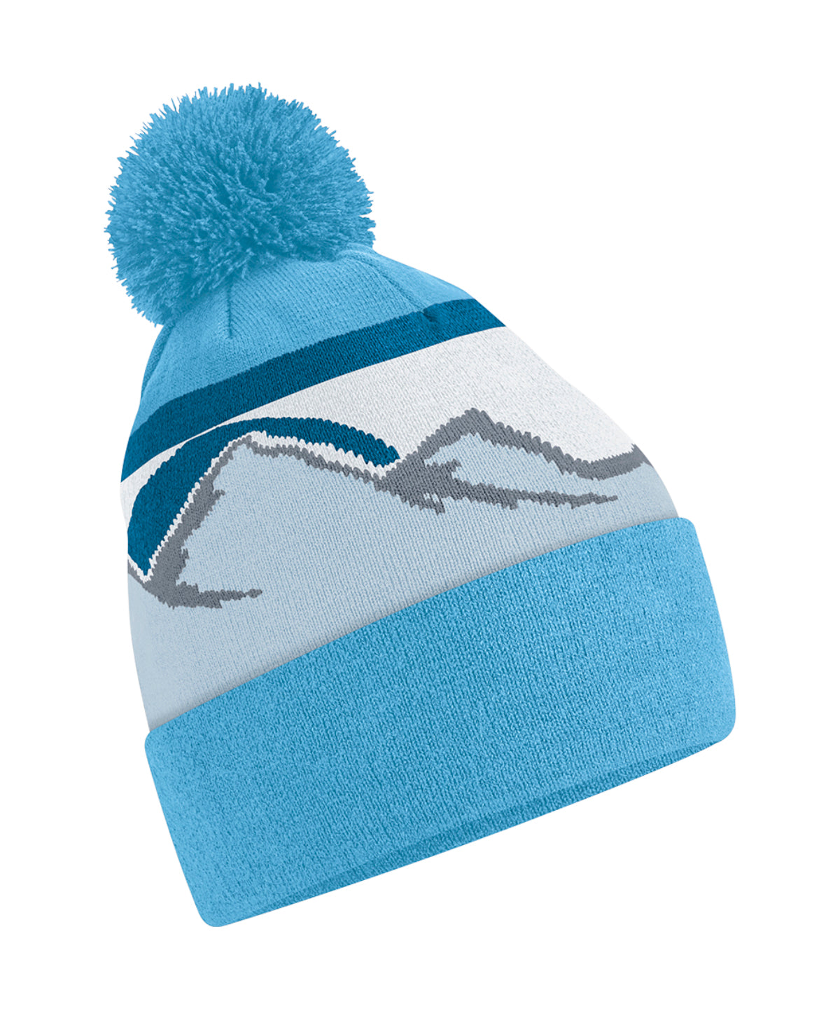 Beechfield Mountain peaks pom pom beanie B395R