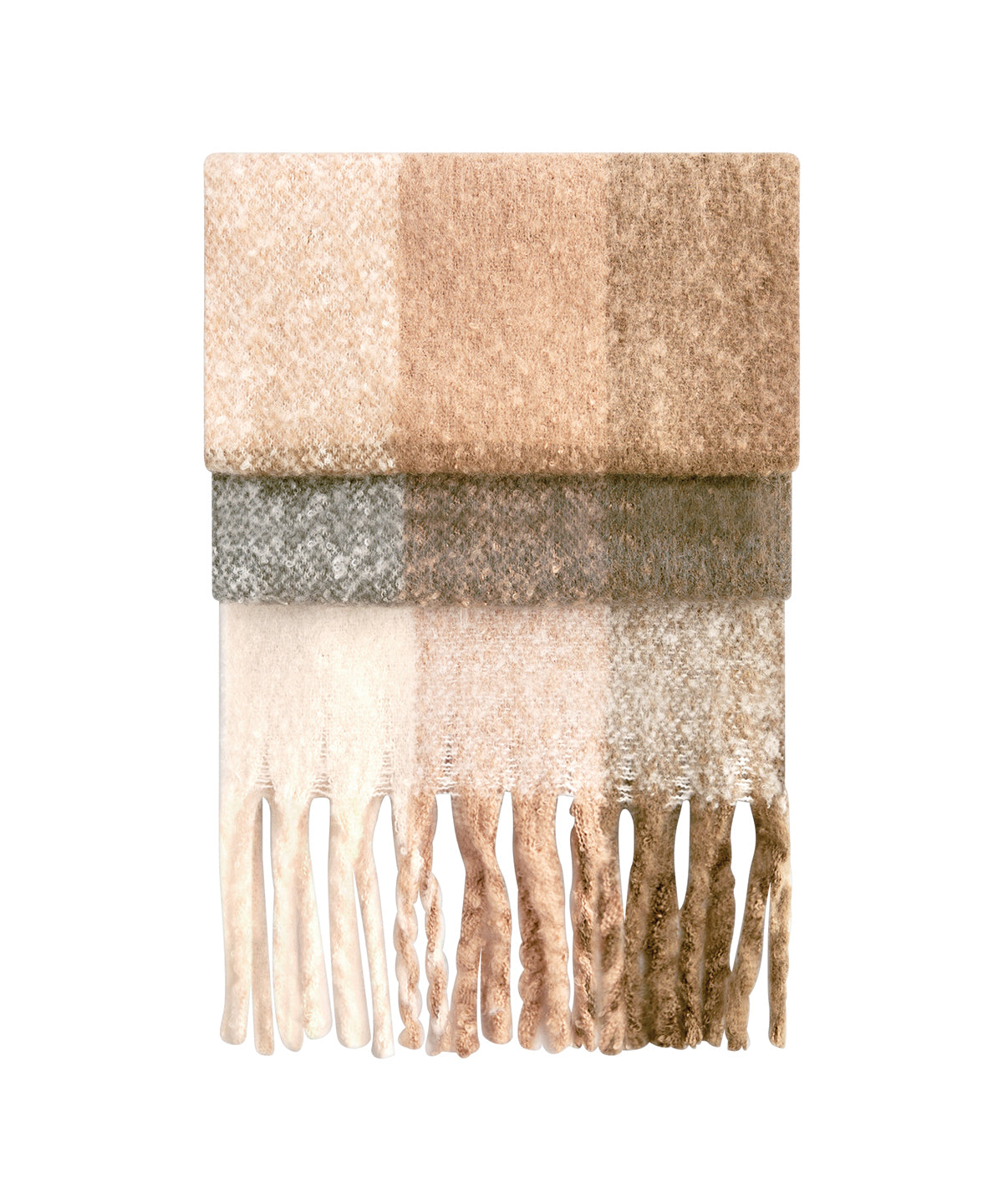Beechfield Fluffy check scarf B494R