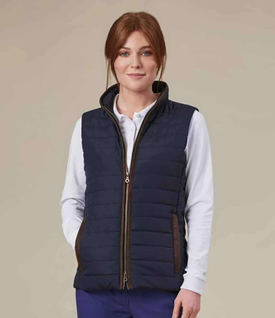 Brook Taverner Ladies Madison Quilted Gilet BK529 - Navy model view