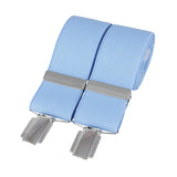 Sky Blue plain 35mm silver clip braces – British Made by Dalaco