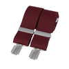 Burgundy plain 35mm silver clip braces – British Made by Dalaco