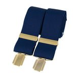 Navy Blue plain 35mm gold clip braces – British Made by Dalaco