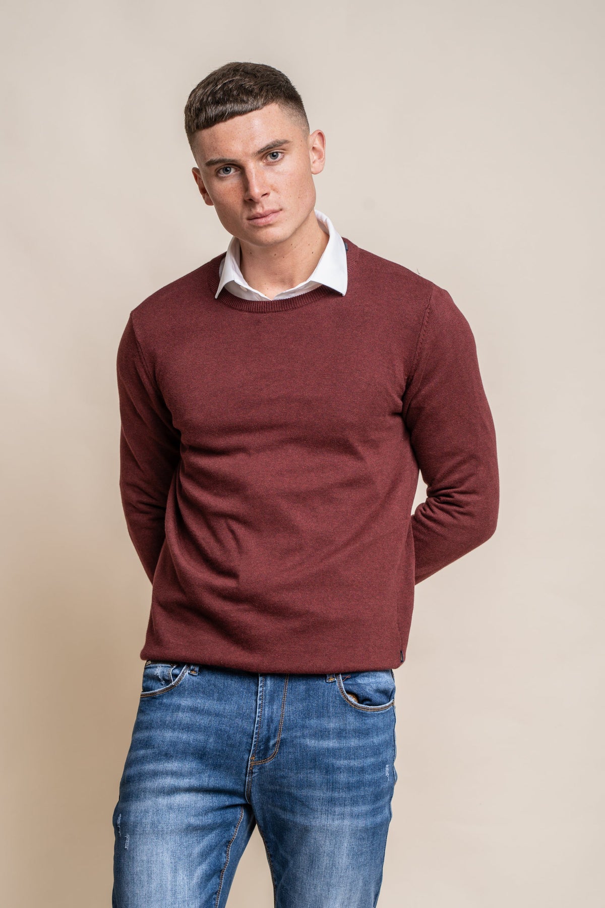 KN101 Crewneck Jumper - Wine