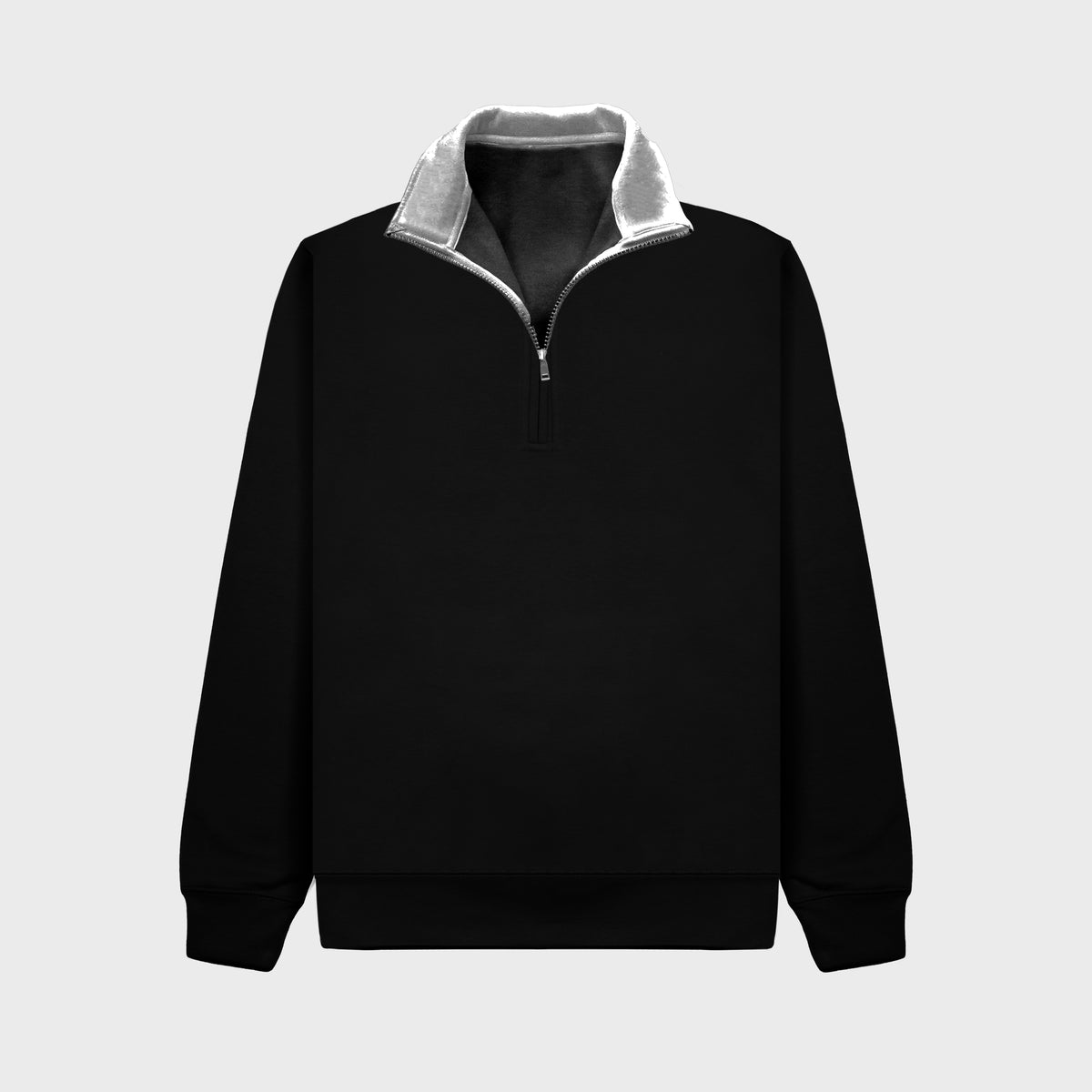 Cotton Ridge - Lunar Premium Quarter Zip Sweatshirt - Black / Grey Mist