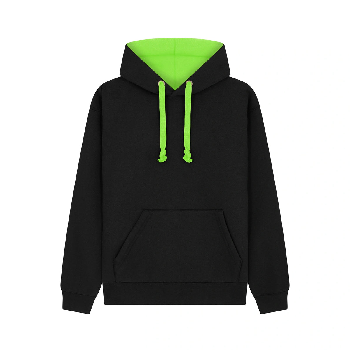 Cotton Ridge - Eclipse Premium Contrast Hoodie - Black / Neon Green