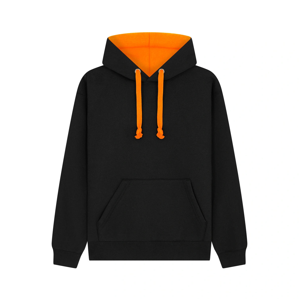 Cotton Ridge - Eclipse Premium Contrast Hoodie - Black / Neon Orange