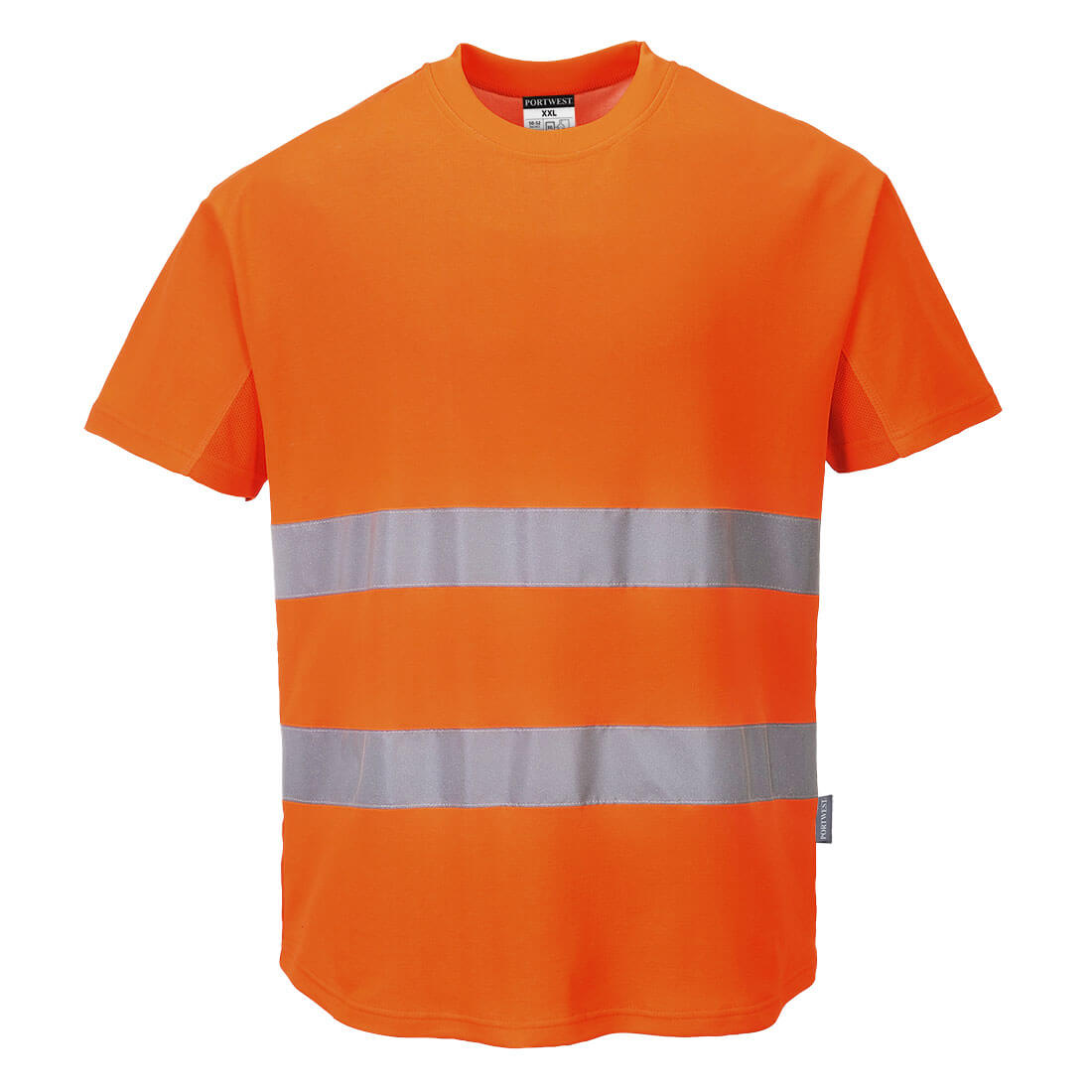 Portwest Hi-Vis Cotton Comfort Mesh Insert T-Shirt S/S C394