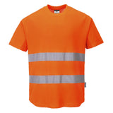 Portwest Hi-Vis Cotton Comfort Mesh Insert T-Shirt S/S C394