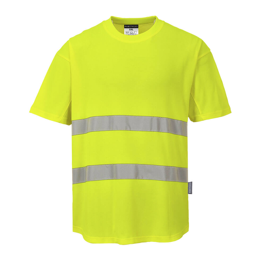Portwest Hi-Vis Cotton Comfort Mesh Insert T-Shirt S/S C394