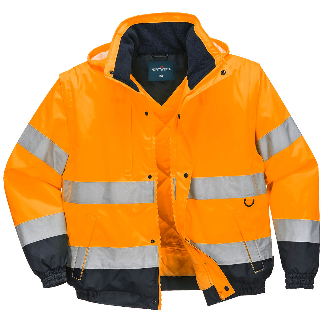 Portwest Hi-Vis 2-in-1 Contrast Bomber Jacket C468