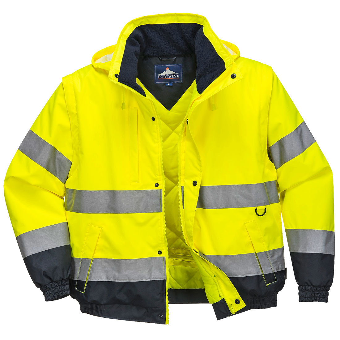 Portwest Hi-Vis 2-in-1 Contrast Bomber Jacket C468