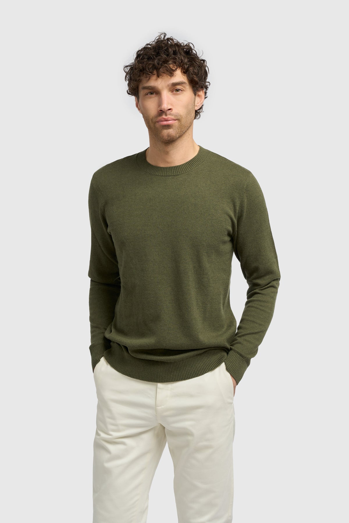Connall Crewneck Jumper - Olive