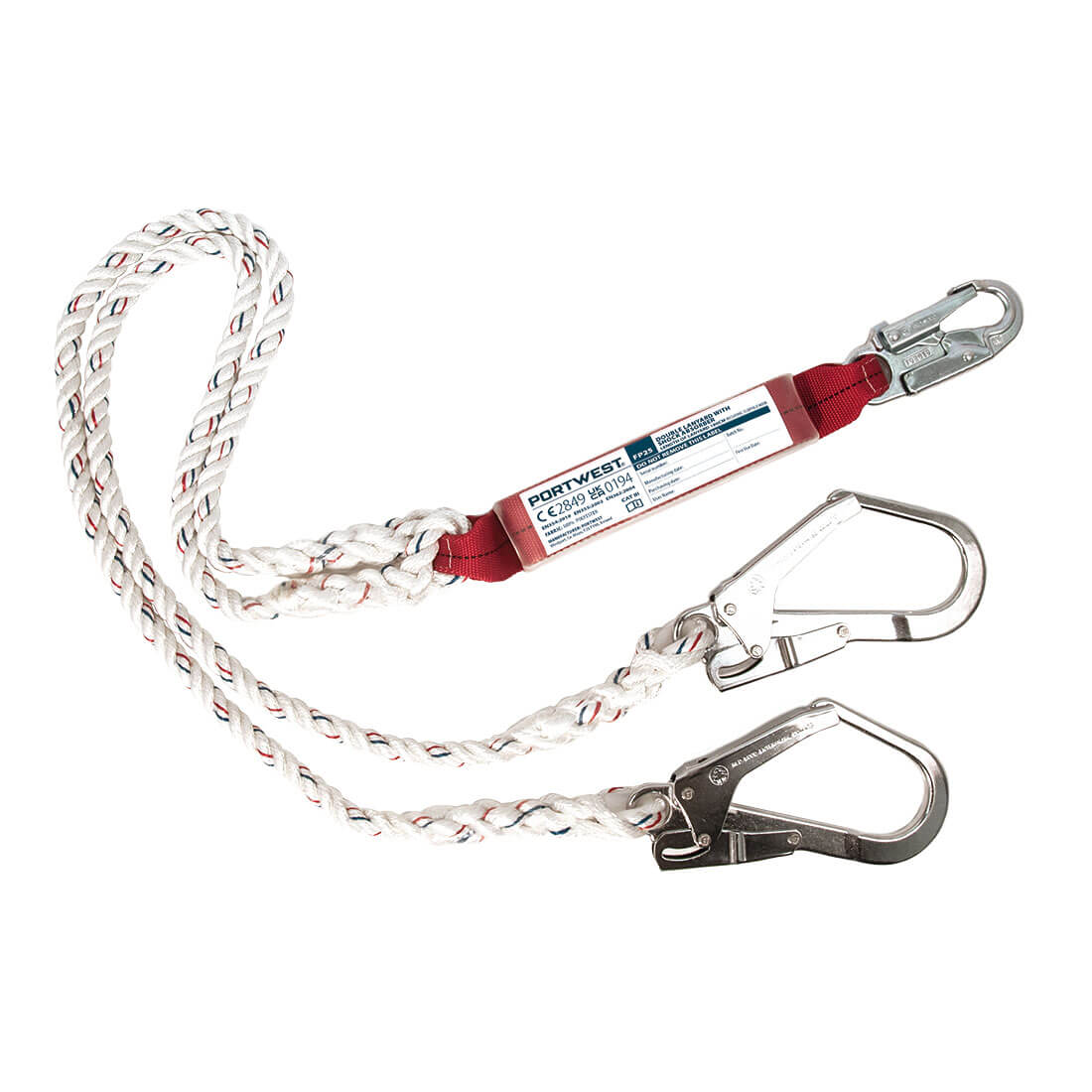 Portwest Double Lanyard With Shock Absorber FP25