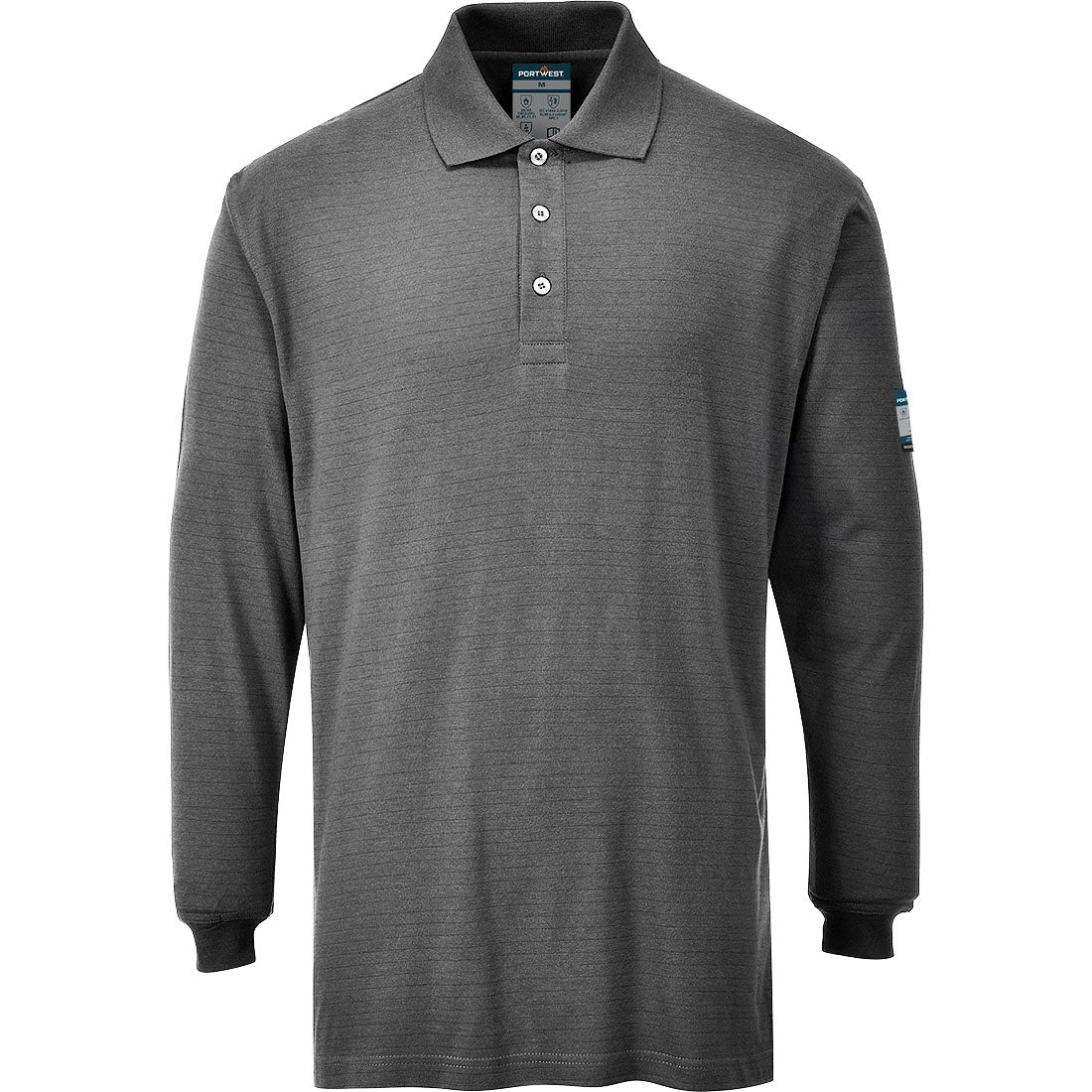 Portwest Flame Resistant Anti-Static Long Sleeve Polo Shirt FR10