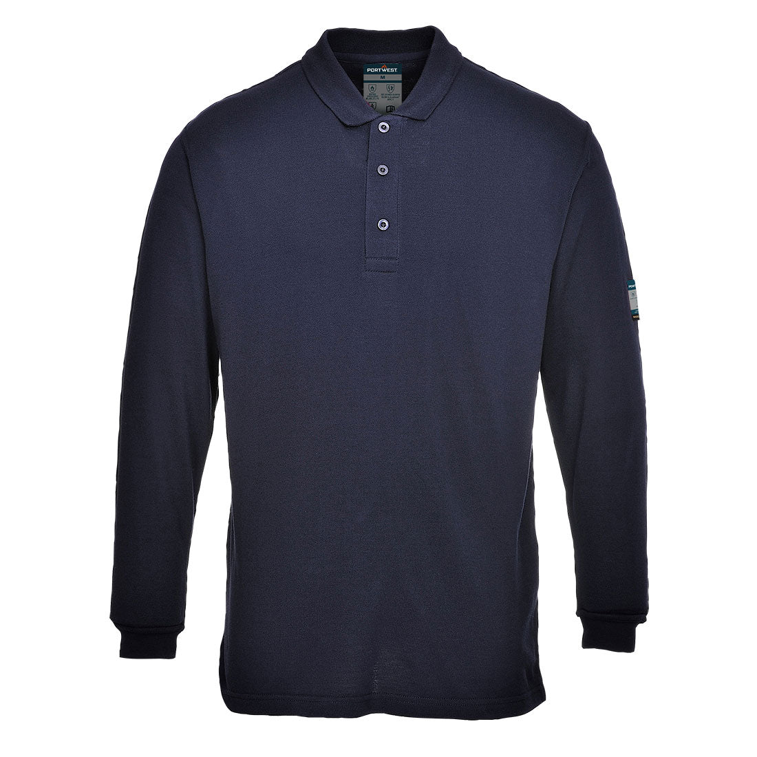 Portwest Flame Resistant Anti-Static Long Sleeve Polo Shirt FR10