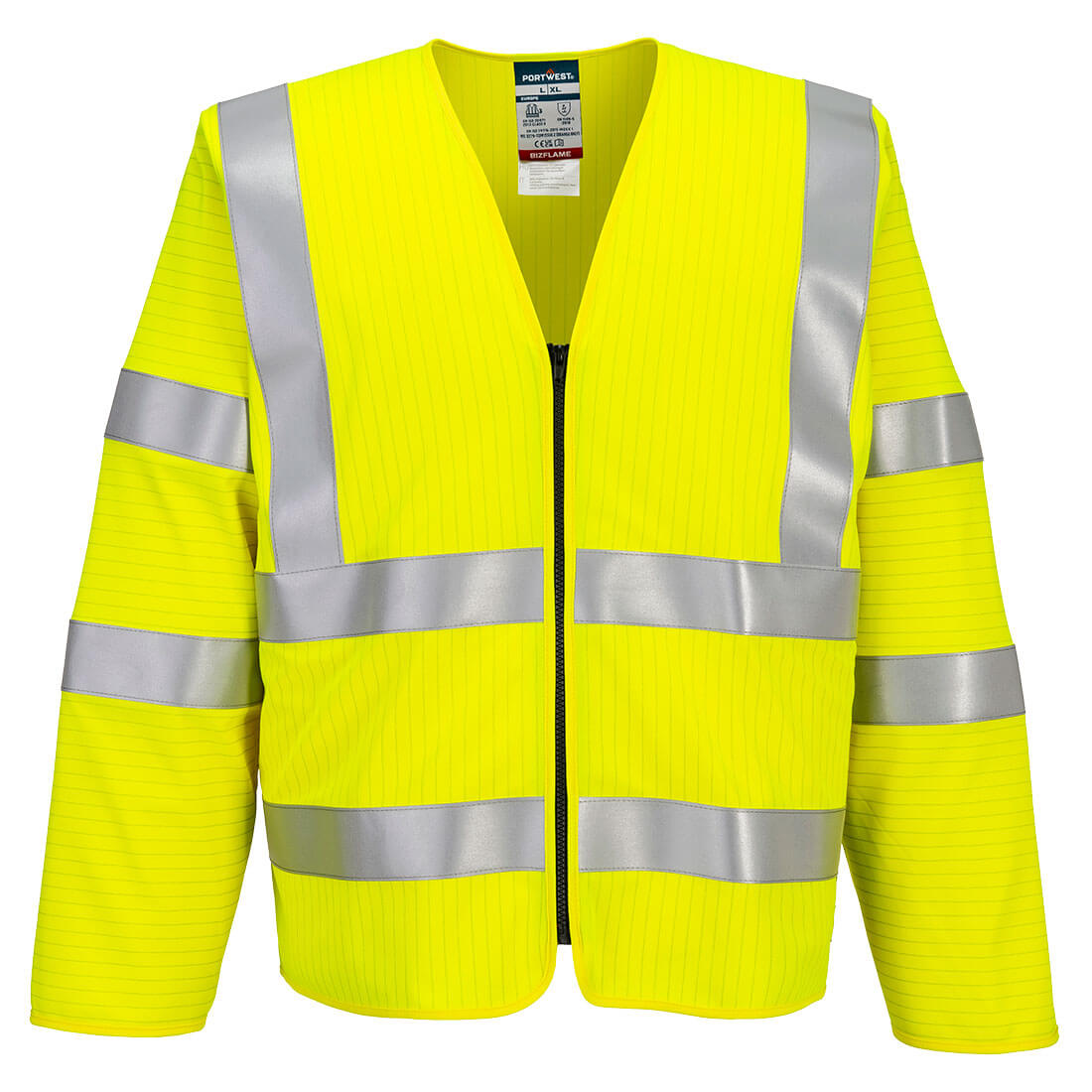 Portwest Bizflame Hi-Vis FR Long Sleeve Zip Vest FR616