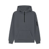 Cotton Ridge - Atlas Adults Quarter Zip Hoodie - Flint Grey / Black