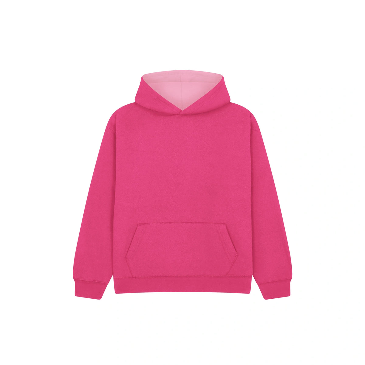 Cotton Ridge - Eclipse Kids Premium Contrast Hoodie - Fuchsia / Baby Pink