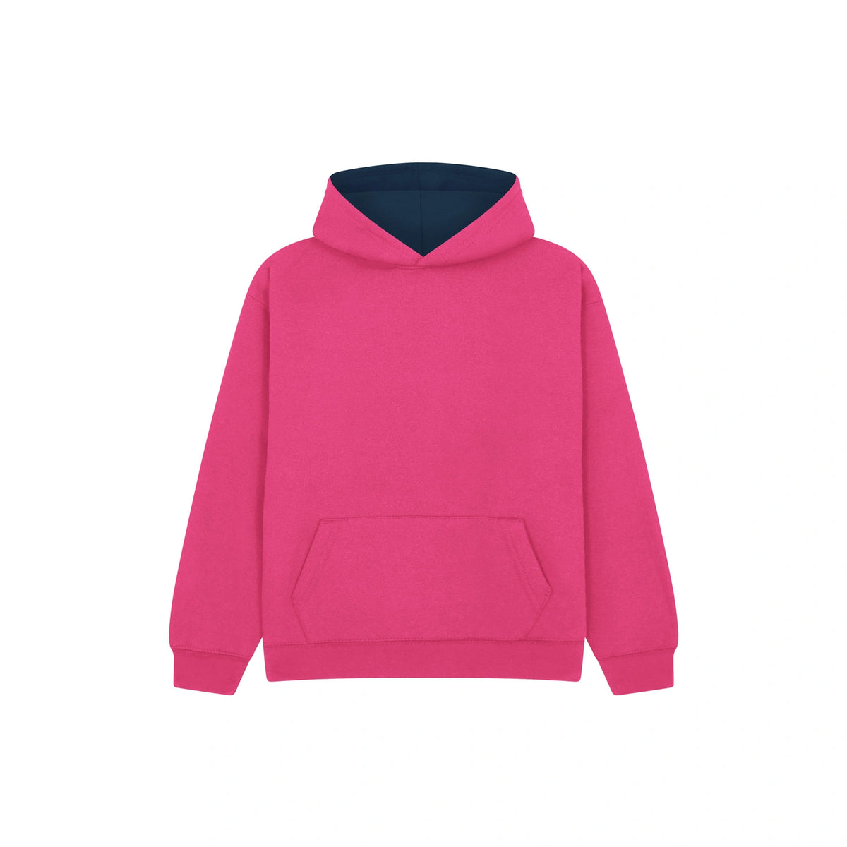 Cotton Ridge - Eclipse Kids Premium Contrast Hoodie - Fuchsia / Navy