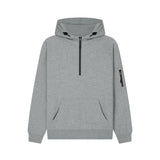 Cotton Ridge - Atlas Adults Quarter Zip Hoodie - Grey / Black