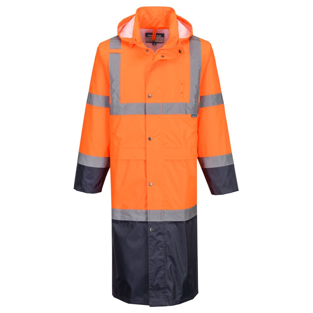 Portwest Hi-Vis Contrast Raincoat 122cm H446