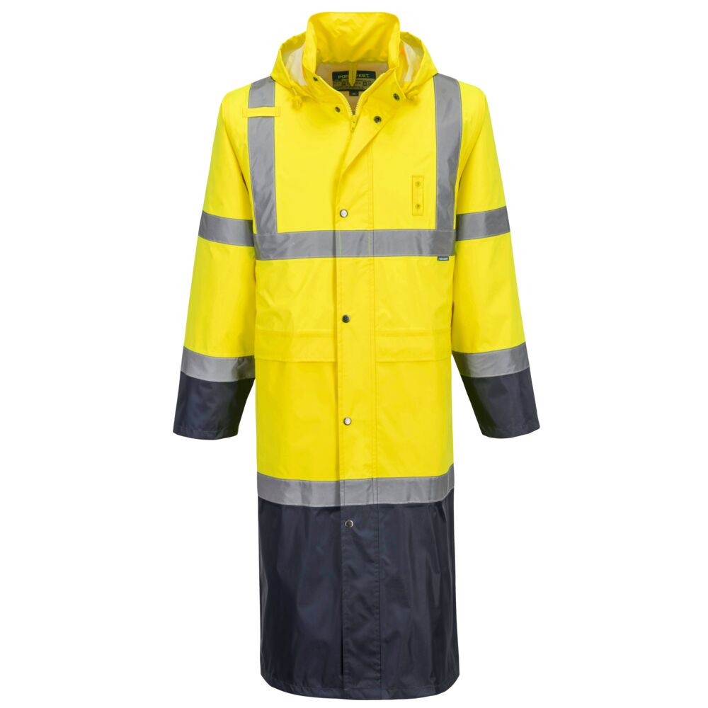 Portwest Hi-Vis Contrast Raincoat 122cm H446