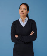 Henbury Women's 12 gauge v-neck jumper HB721