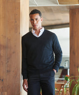 Henbury Cashmere touch acrylic v-neck jumper HB760