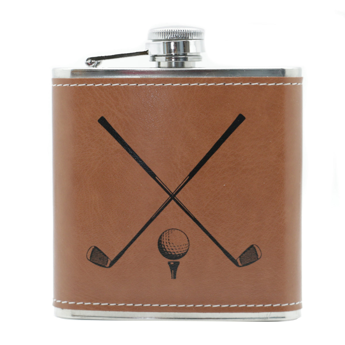 Golf Design Hip Flask – 6oz Stainless Steel by Dalaco