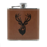 Stag Design Hip Flask – 6oz Stainless Steel by Dalaco