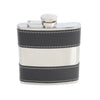 Black 6oz Hip Flask with Shiny Stainless Steel Centre by Dalaco