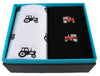 Tractor Handkerchief & Cufflink Set (colours may vary) by Dalaco