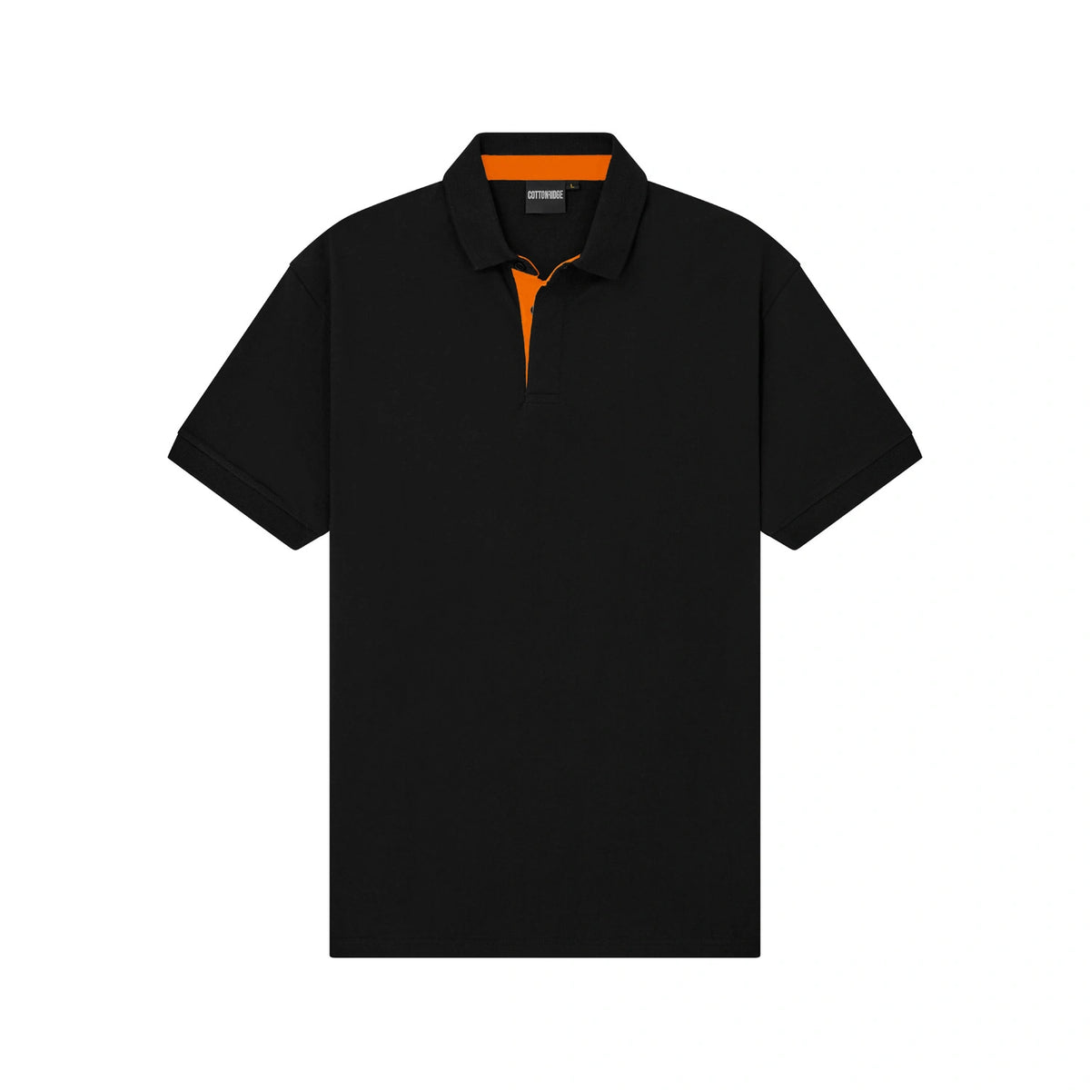 Cotton Ridge - Prostar Polo Shirt - Jet Black / Neon Orange