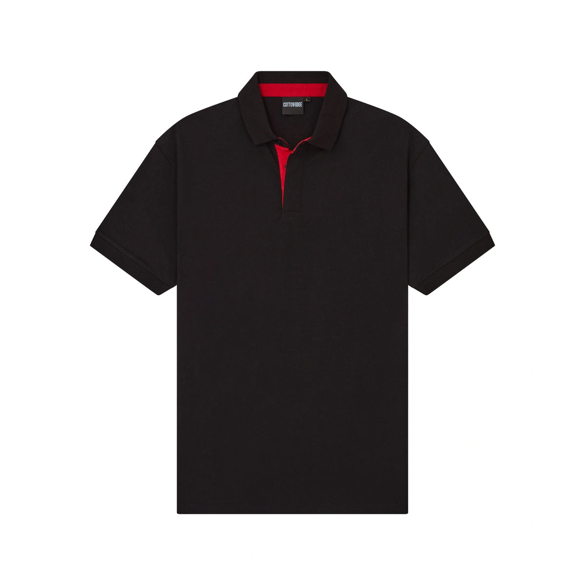 Cotton Ridge - Prostar Polo Shirt - Jet Black / Red