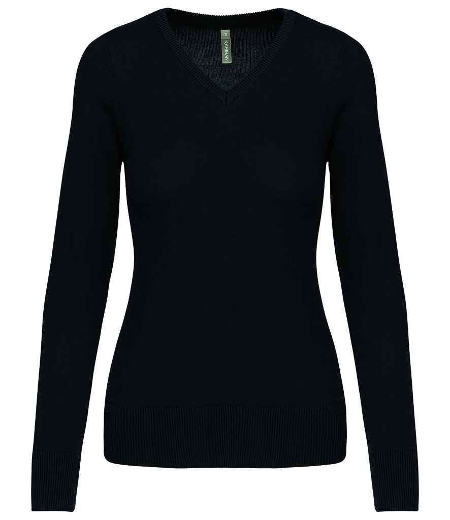 Kariban Ladies Cotton Acrylic V Neck Sweater KB966