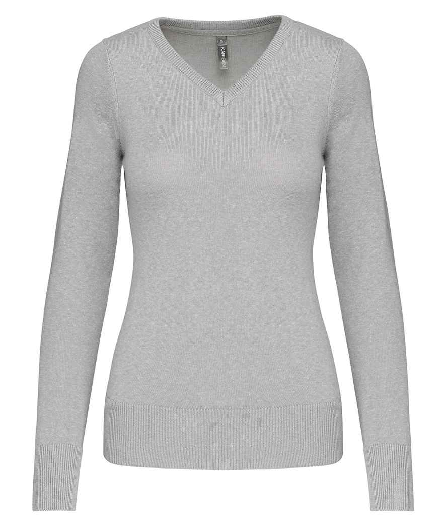 Kariban Ladies Cotton Acrylic V Neck Sweater KB966