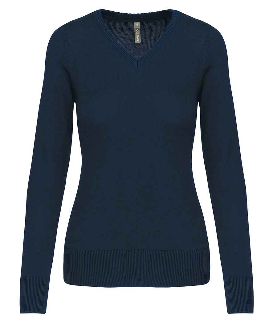 Kariban Ladies Cotton Acrylic V Neck Sweater KB966