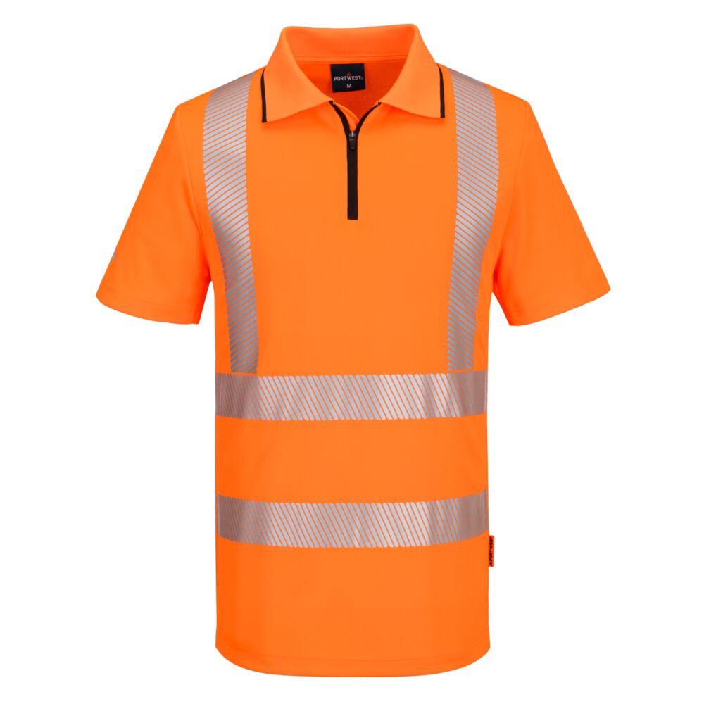 KX3 Sport Hi-Vis Zip Polo Shirt S/S KX302