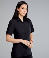 Disley Nessa Work Blouse - Black - Short Sleeve - Size 30