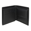 Black Leather Wallet RFID lined with ID Partition and Coin Pouch by Dalaco