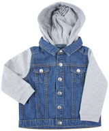 Larkwood Denim Jacket with Fleece Hood And Sleeves LW750