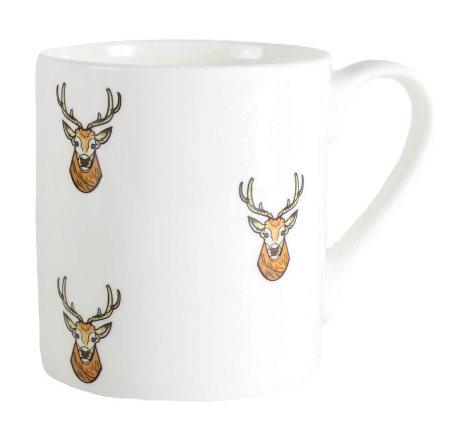 Stag Illustration Fine Bone China Mug by Dalaco
