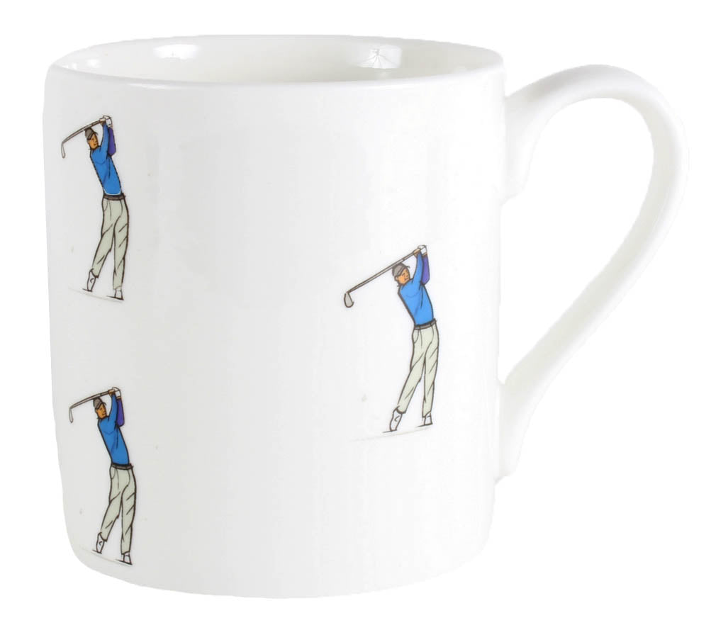 Golfer Illustration Fine Bone China Mug by Dalaco