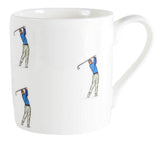 Golfer Illustration Fine Bone China Mug by Dalaco