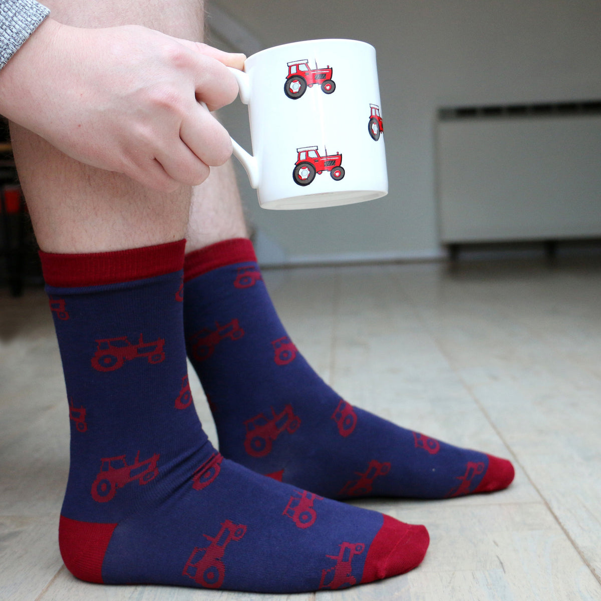 Tractor Fine Bone China Mug & Sock Set by Dalaco