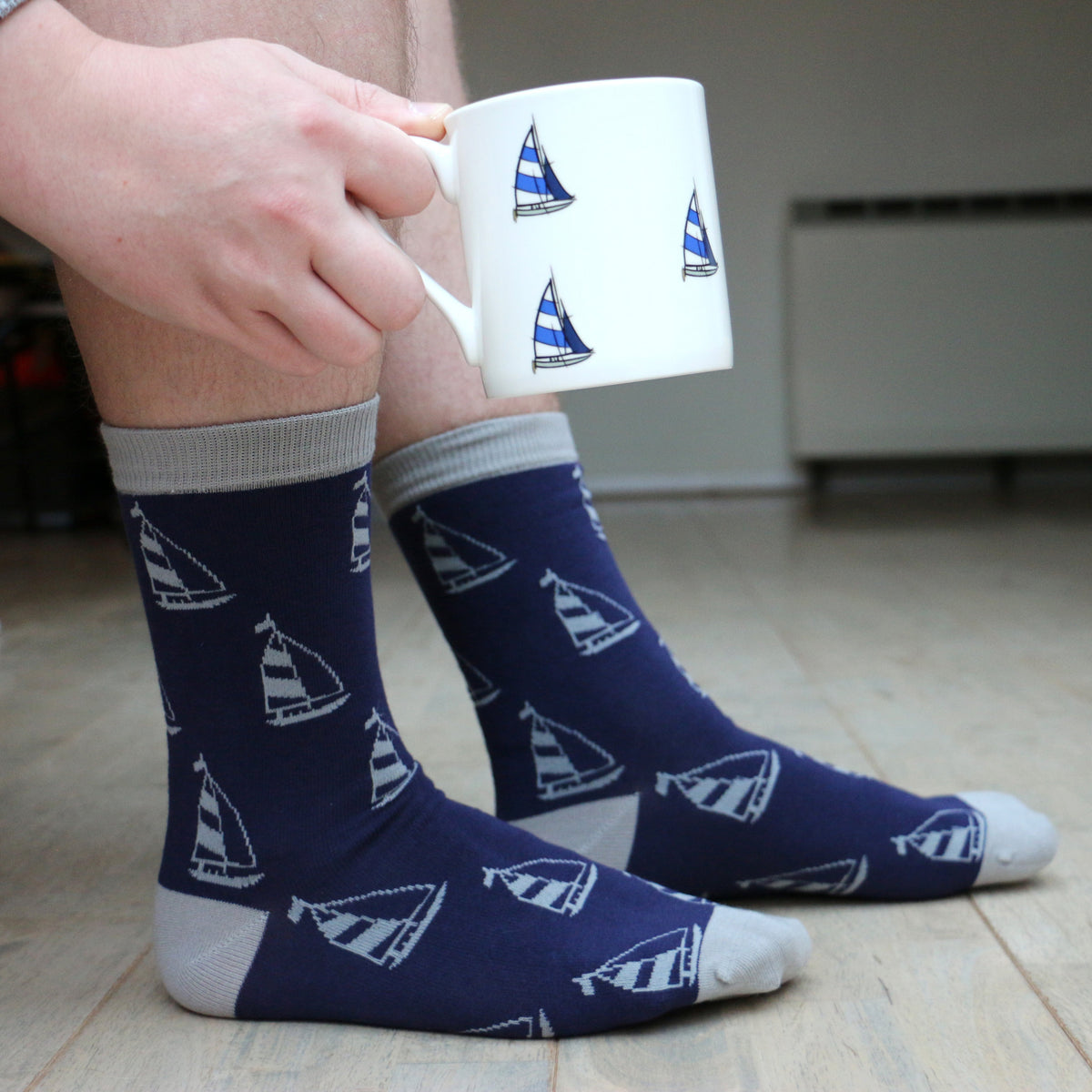 Yacht Fine Bone China Mug & Sock Set by Dalaco