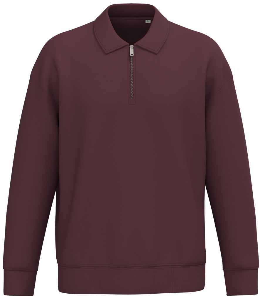 Native Spirit Unisex 1/4 Zip Sweatshirt with Polo Collar NS432