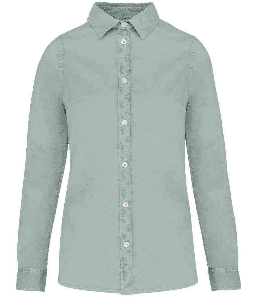 Native Spirit Ladies Washed Long Sleeve Shirt NS503